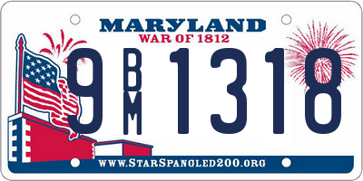 MD license plate 9BM1318