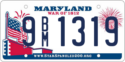 MD license plate 9BM1319