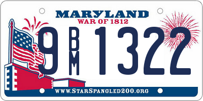 MD license plate 9BM1322