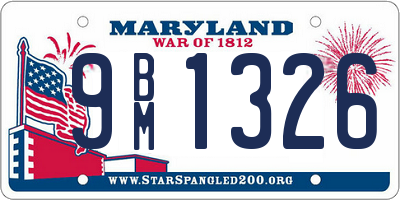 MD license plate 9BM1326