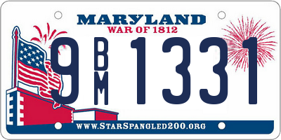 MD license plate 9BM1331