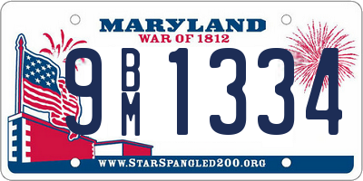 MD license plate 9BM1334