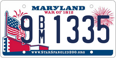 MD license plate 9BM1335