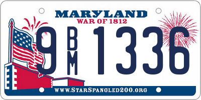 MD license plate 9BM1336