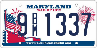 MD license plate 9BM1337