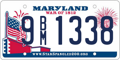 MD license plate 9BM1338