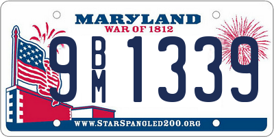 MD license plate 9BM1339