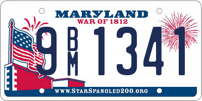 MD license plate 9BM1341