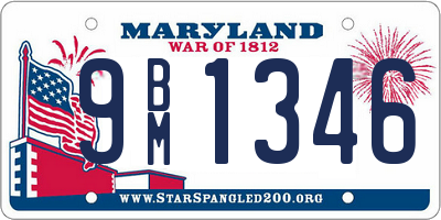 MD license plate 9BM1346