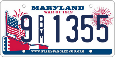 MD license plate 9BM1355