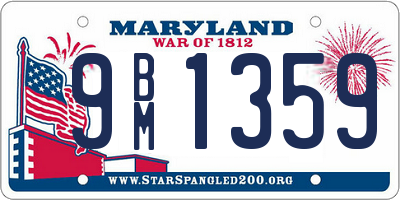 MD license plate 9BM1359