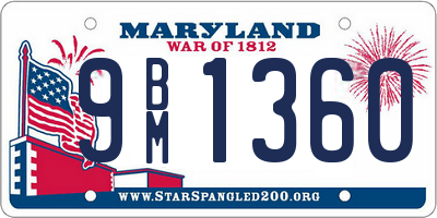 MD license plate 9BM1360