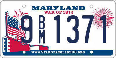 MD license plate 9BM1371