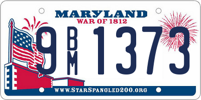 MD license plate 9BM1373