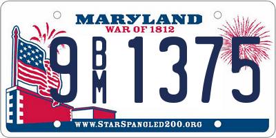 MD license plate 9BM1375