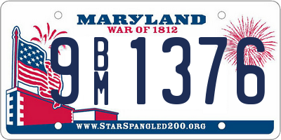 MD license plate 9BM1376