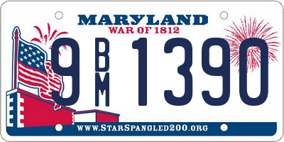 MD license plate 9BM1390