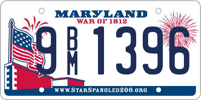 MD license plate 9BM1396