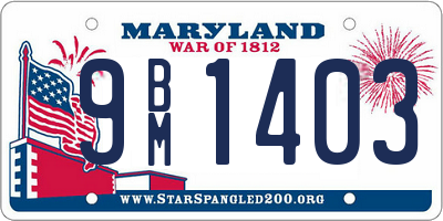 MD license plate 9BM1403