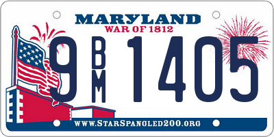 MD license plate 9BM1405