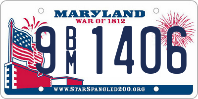 MD license plate 9BM1406