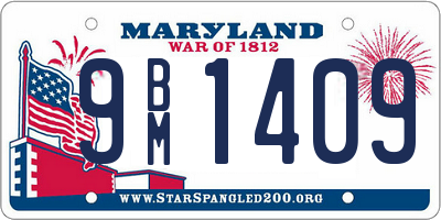 MD license plate 9BM1409