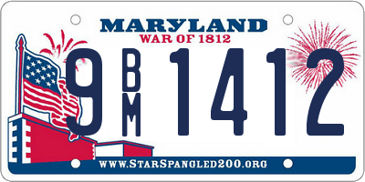 MD license plate 9BM1412