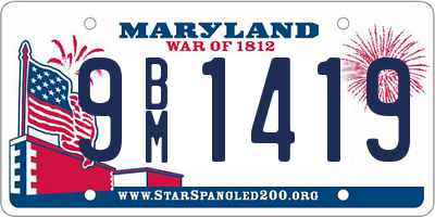 MD license plate 9BM1419