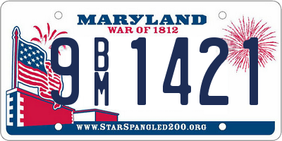 MD license plate 9BM1421