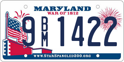 MD license plate 9BM1422