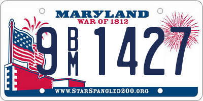 MD license plate 9BM1427