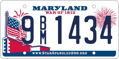 MD license plate 9BM1434