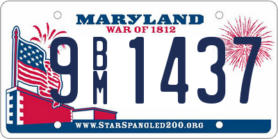 MD license plate 9BM1437