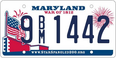 MD license plate 9BM1442