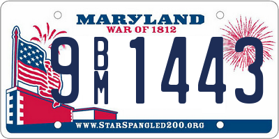 MD license plate 9BM1443