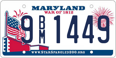 MD license plate 9BM1449