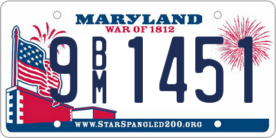 MD license plate 9BM1451