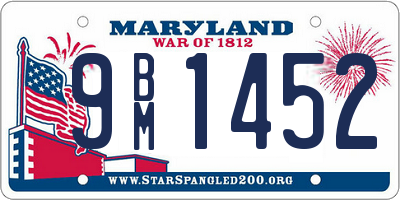 MD license plate 9BM1452