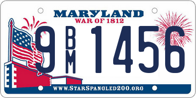 MD license plate 9BM1456