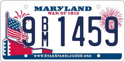 MD license plate 9BM1459