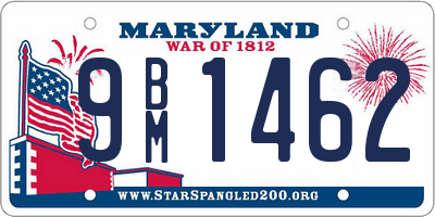 MD license plate 9BM1462