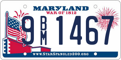 MD license plate 9BM1467