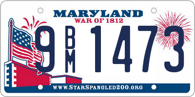 MD license plate 9BM1473