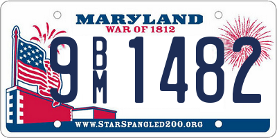 MD license plate 9BM1482