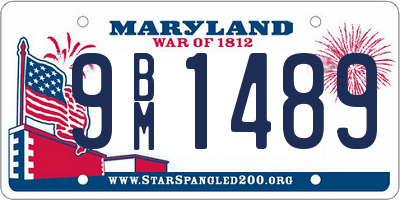 MD license plate 9BM1489