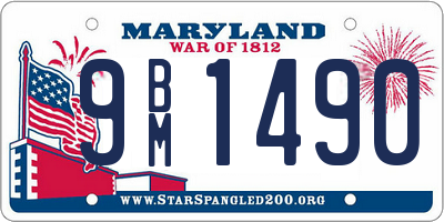 MD license plate 9BM1490