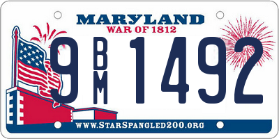 MD license plate 9BM1492