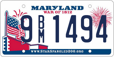 MD license plate 9BM1494