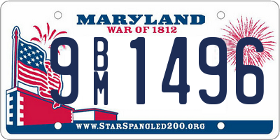 MD license plate 9BM1496