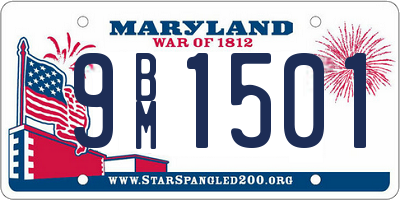 MD license plate 9BM1501